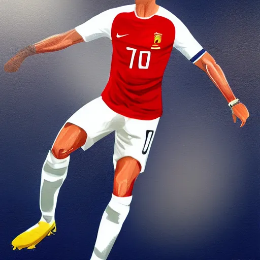 Prompt: cristiano ronaldo, by adrian wilkins - n 5