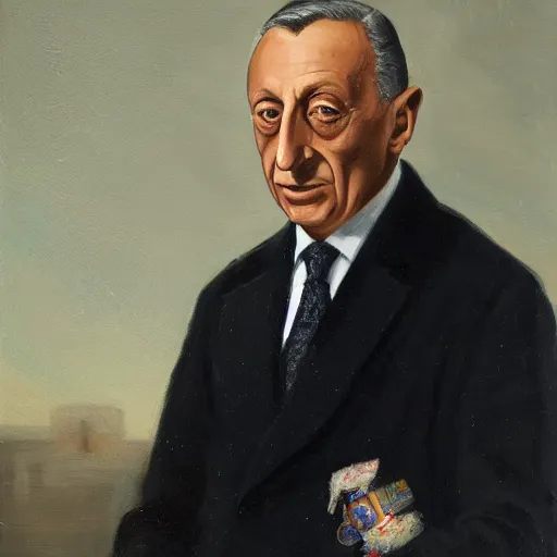 Image similar to a matte paining of marcelo rebelo de sousa