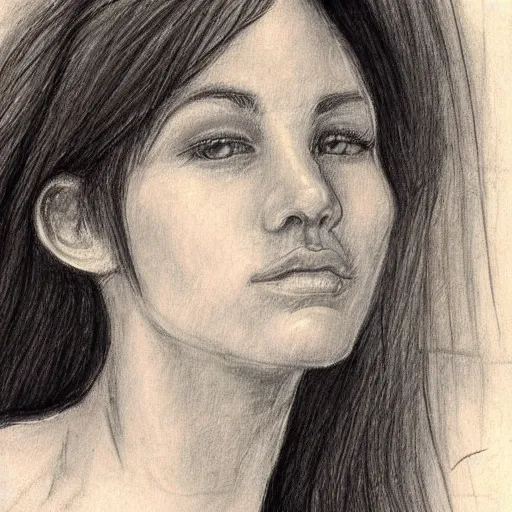 Prompt: a masterpiece portrait sketch of the perfect face from an angle by monica lee