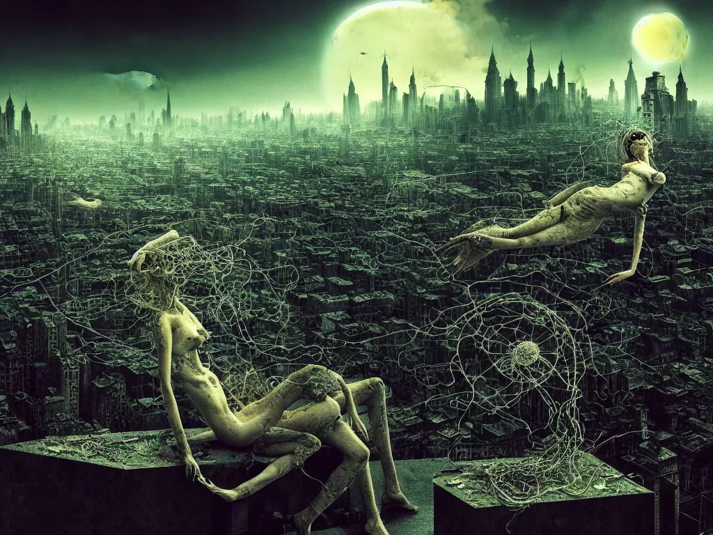 Prompt: highly detailed photo of living is the illusion of dying, trending on deviantart, neo surrealism, sharp focus, 4 k, a lot of little details, octane, masterpiece, art by max ernst