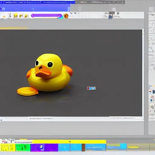Image similar to rubber duck horror mutant, hyperrealistic drawing, trending on art station, raytracing, unreal engine