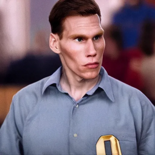 Image similar to Live Action Still of Jerma in Rudy (film), real life, hyperrealistic, ultra realistic, realistic, highly detailed, epic, HD quality, 8k resolution, body and headshot, film still