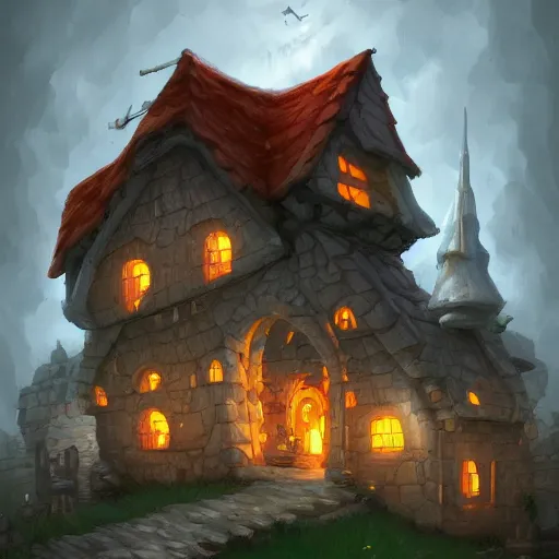 Prompt: a house made of cheese, fantasy, digital art, by andreas rocha, highly detailed, trending on artstation