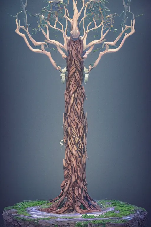 Prompt: Yggdrasil the tree of life, trending on artstation, stylized, unreal engine, stylized, andgular, symmetrical