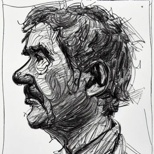 Image similar to a realistic yet scraggly portrait sketch of the side profile of a stern and sophisticated the medic, trending on artstation, intricate details, in the style of frank auerbach, in the style of sergio aragones, in the style of martin ansin, in the style of david aja, in the style of mattias adolfsson