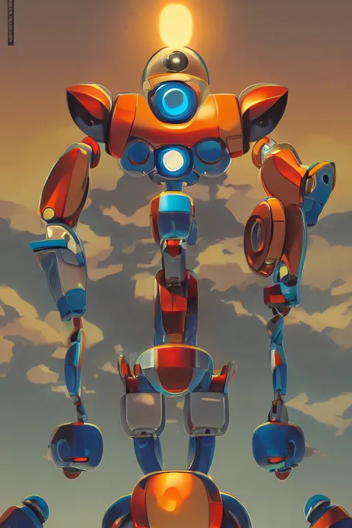 Image similar to metabots medabots medarotto medarot robot minimalist comics, behance hd by jesper ejsing, by rhads, makoto shinkai and lois van baarle, ilya kuvshinov, rossdraws global illumination ray tracing hdr radiating a glowing aura