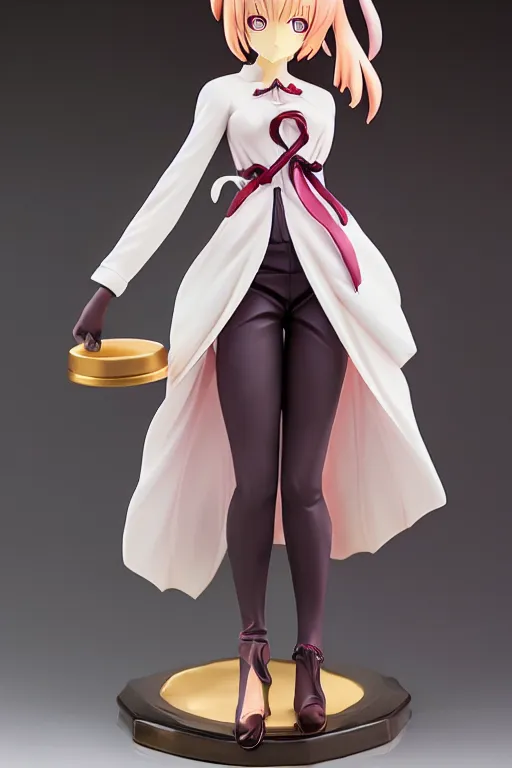 Image similar to figurine of guillotine wearing an elegant summer blouse, personification, official store photo, commercial photo, featured on amiami, lovecraftian, 8 k, 8 5 mm, beautiful composition