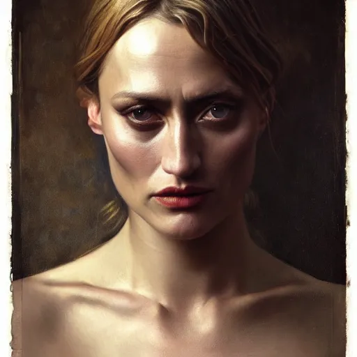 Image similar to highly detailed oil painting | very intricate | cinematic lighting | award - winning | portrait of ruta gedmintas | by roberto ferri, by tom bagshaw, by j. c. leyendecker and klimt, american romanticism, by austin osman spare, artstation, cgsociety, official art, octane