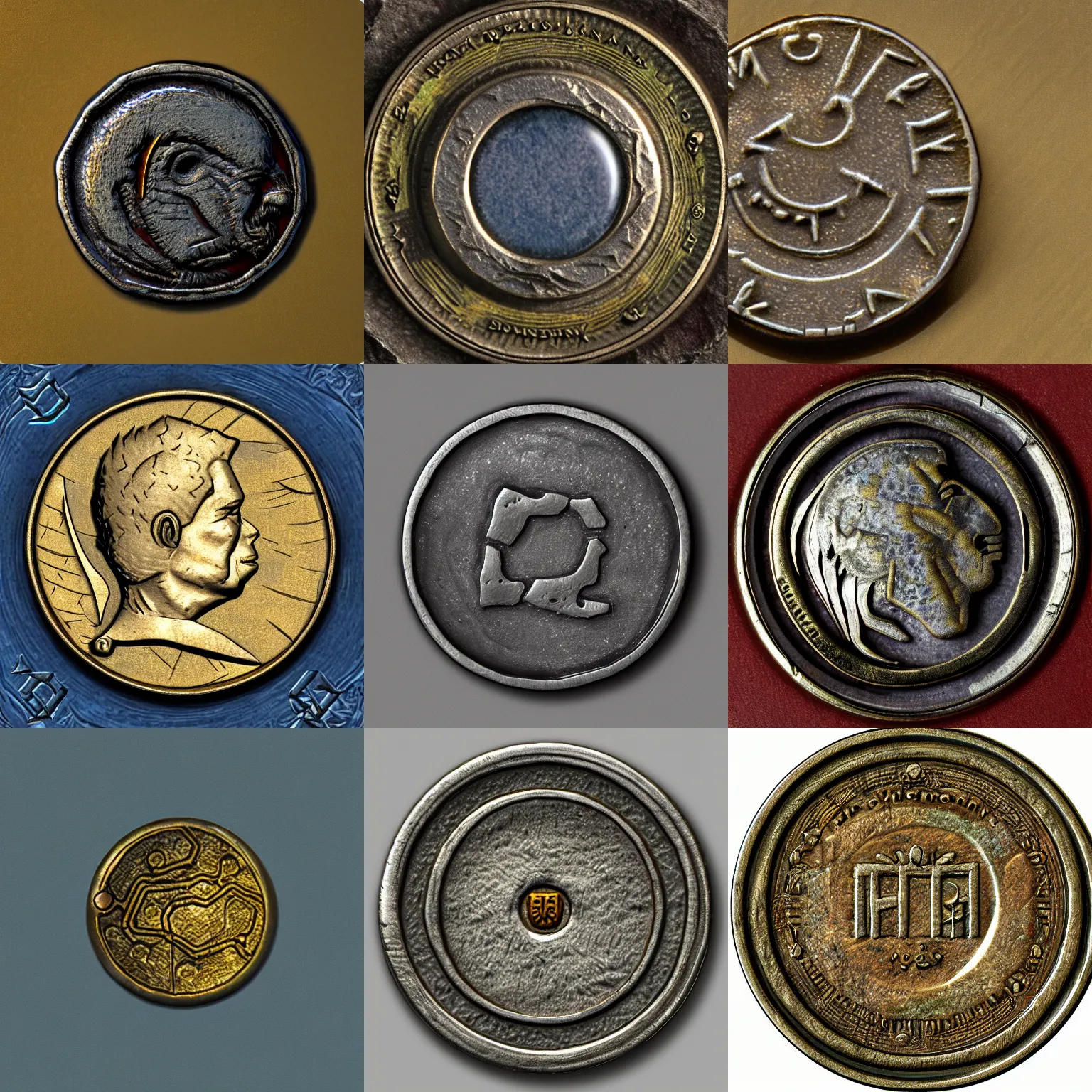 Image similar to a coin from Vvardenfell, ultra realistic, highly detailed, 4k quality photo