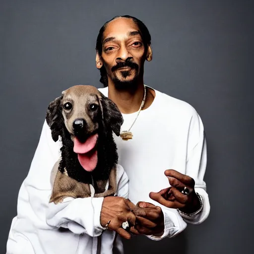 Image similar to Snoop Dog with big eyes eye color red , smiling and holding a joint in his hand