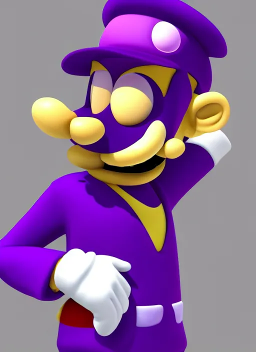 Image similar to a beautiful Waluigi