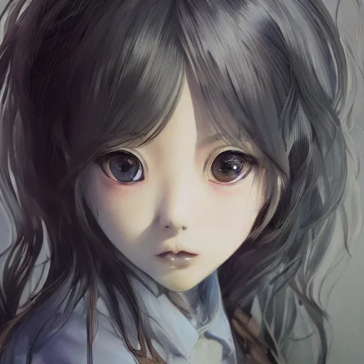 Image similar to dynamic composition, motion, ultra-detailed, incredibly detailed, a lot of details, amazing fine details and brush strokes, colorful and grayish palette, smooth, HD semirealistic anime CG concept art digital painting, watercolor oil painting of a Korean schoolgirl, by a Chinese artist at ArtStation, by Huang Guangjian, Fenghua Zhong, Ruan Jia, Xin Jin and Wei Chang. Realistic artwork of a Chinese videogame, gradients, gentle an harmonic grayish colors.