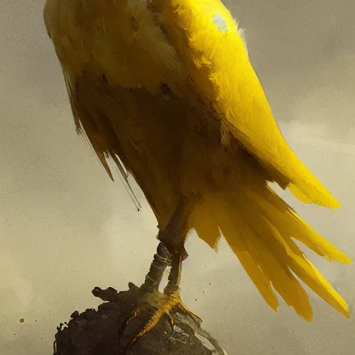 Image similar to a yellow crow by greg rutkowski