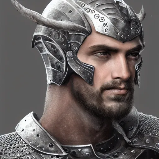 Image similar to a highly detailed headshot portrait of a man wearing epic armor concept art