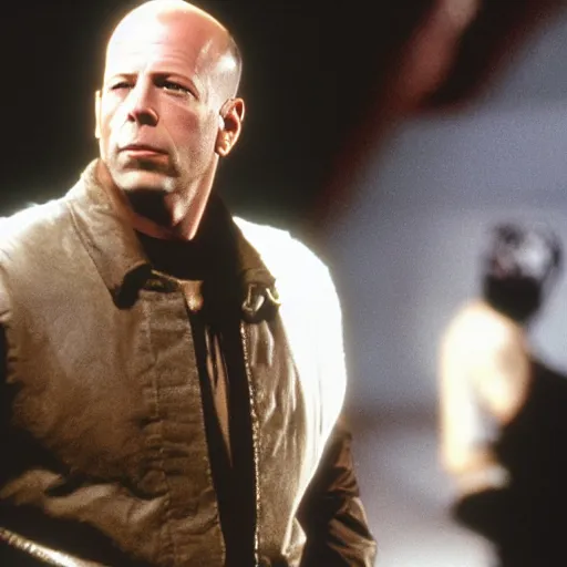 Prompt: bruce willis as a character in Arcane