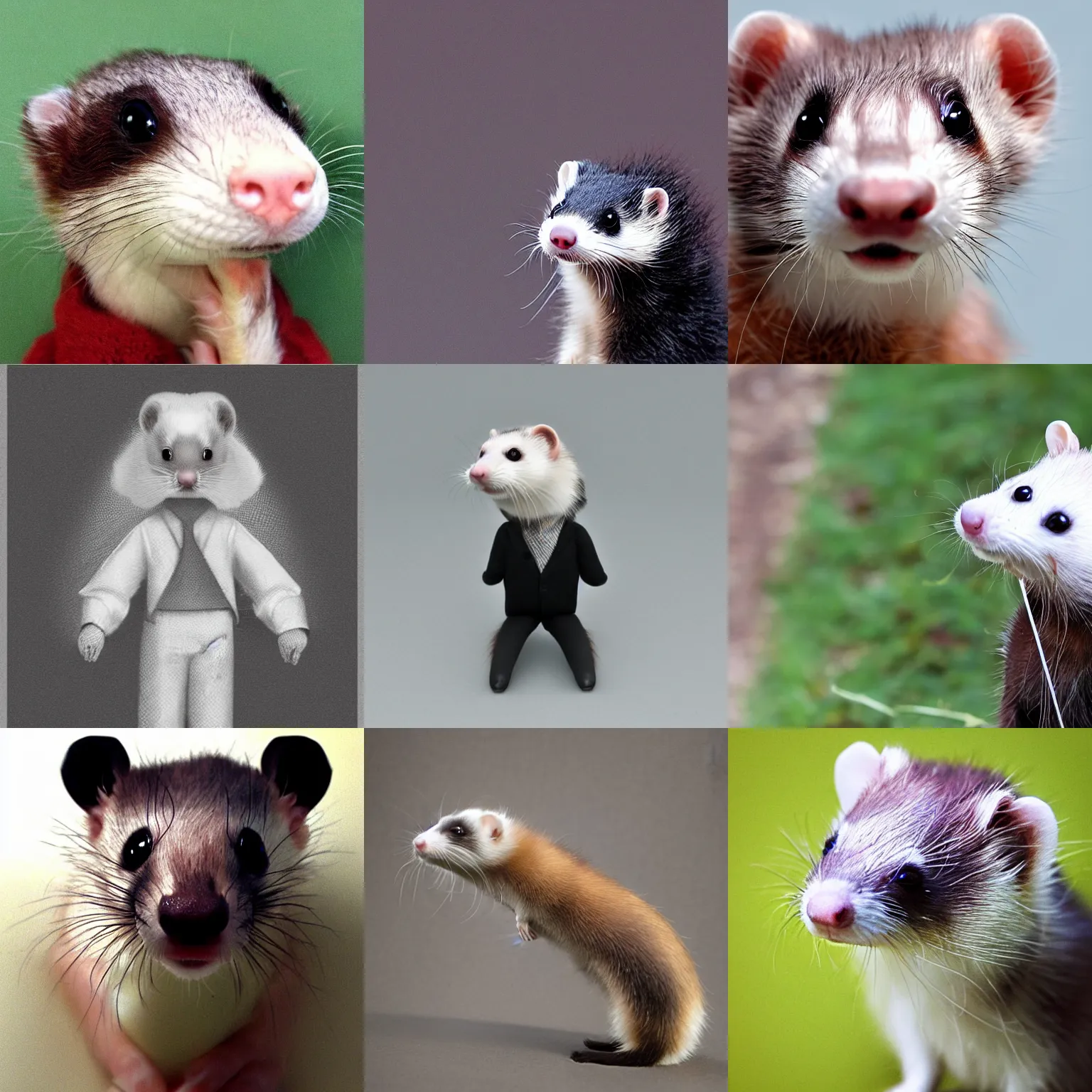 Prompt: Anthropomorphic ferret