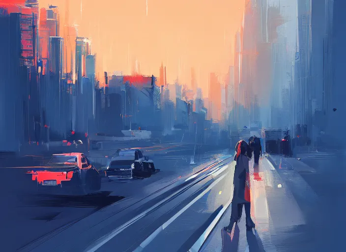 Prompt: A professional digital painting of with strange angles, by Alena Aenami, trending on Artstation