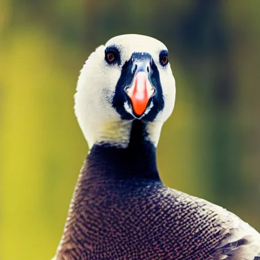 Image similar to closeup portrait of a goose with the head of ryan gosling, natural light, sharp, detailed face, magazine, press, photo, steve mccurry, david lazar, canon, nikon, focus