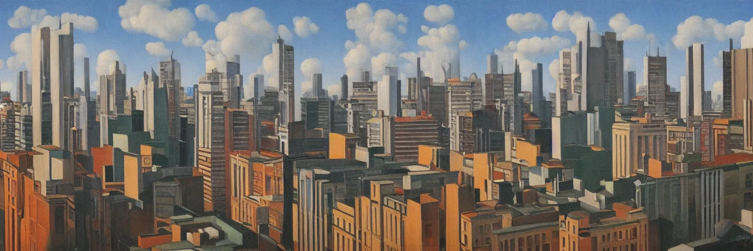 Prompt: buenos aires cityscape oil painting magritte