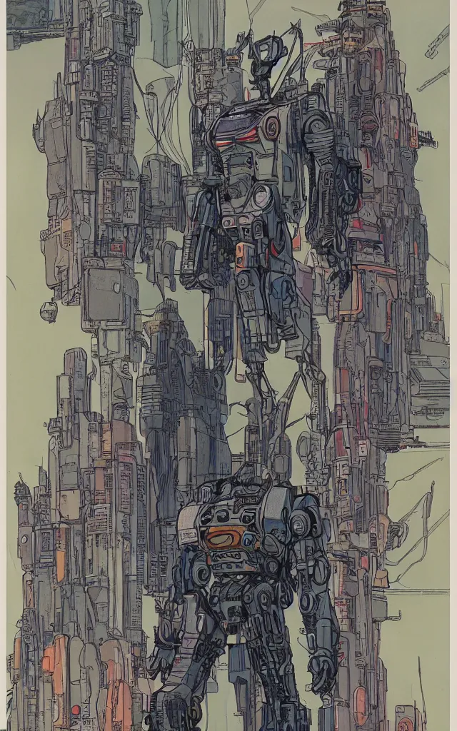 Image similar to mech suit. portrait by stonehouse and jean giraud and will eisner. realistic proportions. dystopian. cyberpunk, blade runner, concept art, cel shading