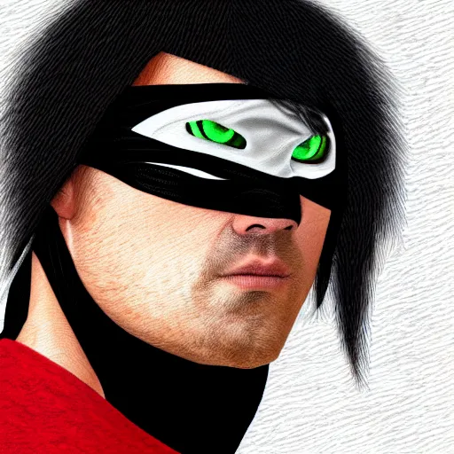 Image similar to Closeup Portrait of Ninja Brian Giving You a Death Glare, Digital Art