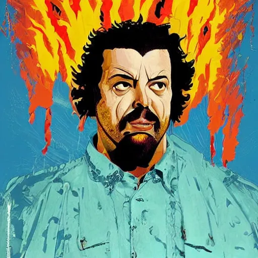 Prompt: you can count on me when it's down to the wire, i'm the sound of sirens to your house on fire, art by danny mcbride. i'll provide the courage that you require, to take that leap of faith, art by knyazev konstantin