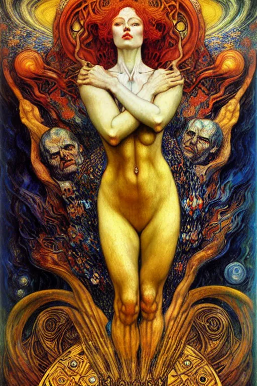 Image similar to Divine Chaos Engine by Karol Bak, Jean Delville, William Blake, Gustav Klimt, and Vincent Van Gogh, symbolist, visionary