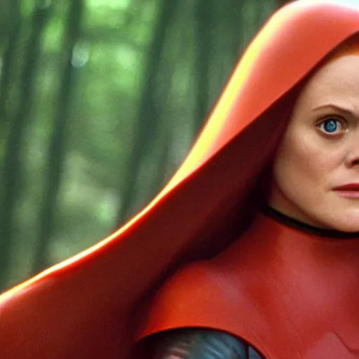 Image similar to close - up movie still of cute redhead alicia silverstone as frustrated sith mara jade on the forested mountain planet wayland in star wars episode vii : heir to the empire