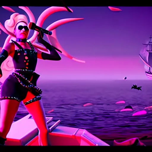 Prompt: a Lady Gaga concert in Sea of Thieves (2018), Unreal Engine