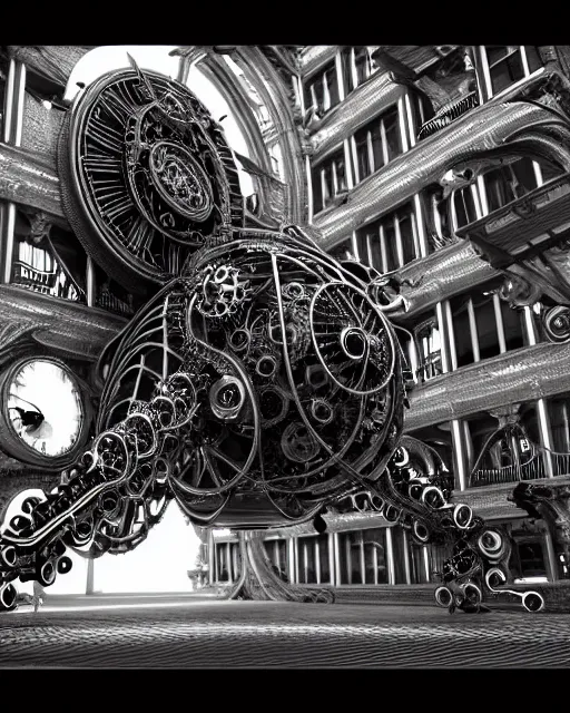Image similar to mythical black and white organic bio-mechanical computer. highly detailed, intricate steampunk ornate, poetic, 3D render, digital art, octane render, 8K artistic photography, photo-realistic, by Dora Maar