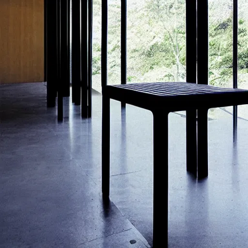 Prompt: the colossus stool by tadao ando