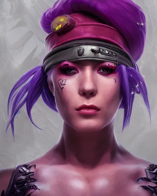 Image similar to portrait of poison from street fighter, au naturel, hyper detailed, digital art, trending in artstation, cinematic lighting, studio quality, smooth render, unreal engine 5 rendered, octane rendered, art style by klimt and nixeu and ian sprigger and wlop and krenz cushart.
