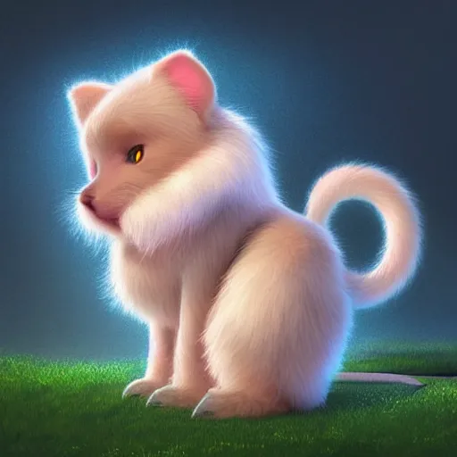 Image similar to cutie fluffy creature heart, digital art, 3 d, octave render, masterpiece, mega detailed, pixar, disney, vivid illustration, cartoon, fantasy, by george stubbs, artgerm, in the style of ghibli kazuo oga, pastel fur