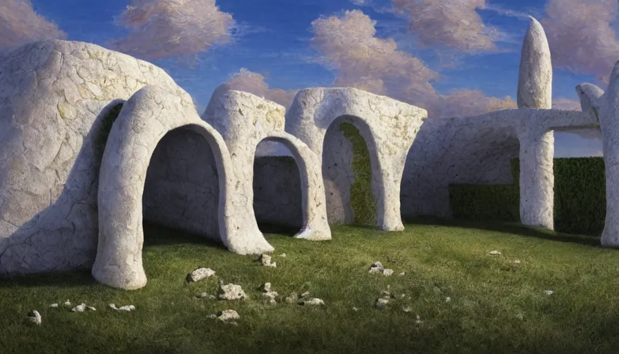 Image similar to trulli, apulia by roger dean, by hr giger, profile portrait, hyper detailed, hyperrealism, deviantart, artstation, 4 k, highly detailed, vray rendering, unreal engine