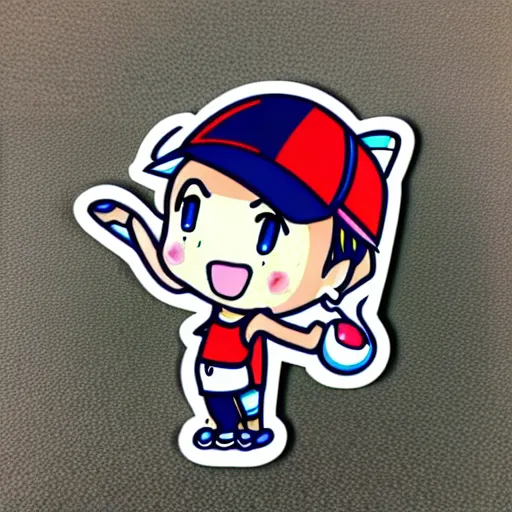 Prompt: die cut sticker of chibi anime kawaii cute golf player