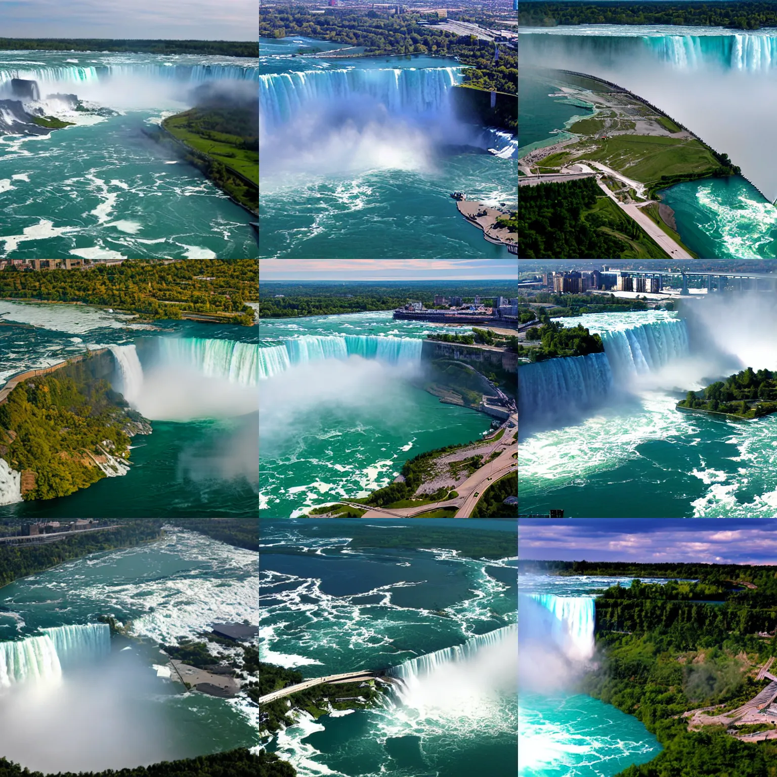 Prompt: niagara falls from a plane in the style of davinci