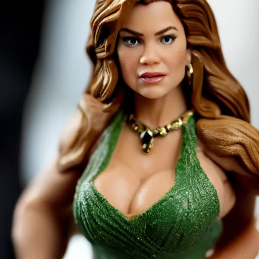 Prompt: Sofia Vergara in the Wolf of Wallstreet mini figure, high detail photograph, 35mm