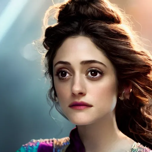 Image similar to portrait of wonderful princess of amethyst emmy rossum with fair skin, ornate 8 k gorgeous intricate detailed, accent lighting, dramatic light, octane render