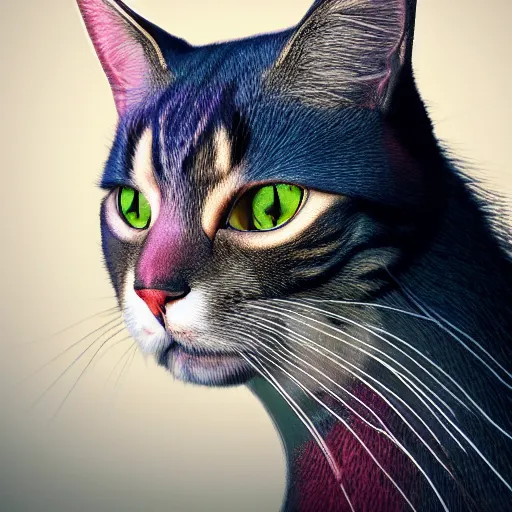 Prompt: hyperdetailed beautiful image of a cat as Cleopatra, rich deep colors, masterpiece, very coherent symmetrical artwork, cinematic, hyper realism, high detail, octane render, unreal engine, 8k, Vibrant colors, Smooth gradients, High contrast, depth of field, full body character drawing, intricate detail