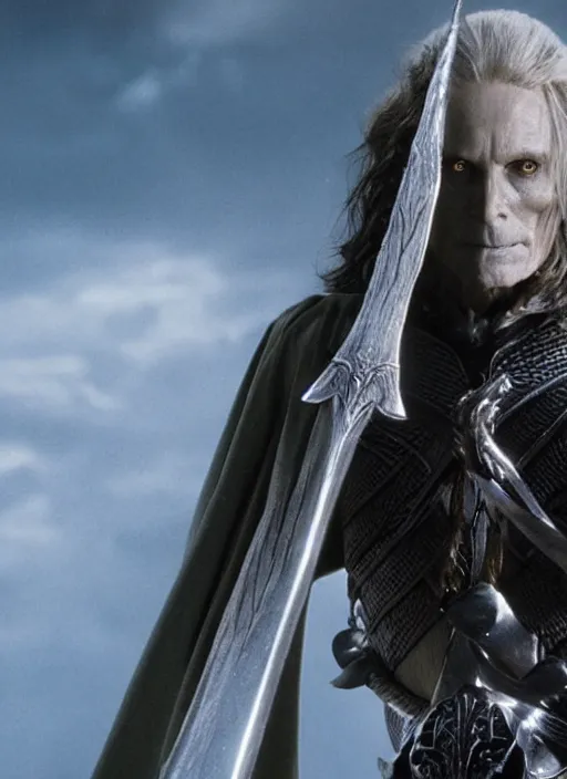 Image similar to movie still of skeletor as aragorn in lord of the rings, 8 k, hd