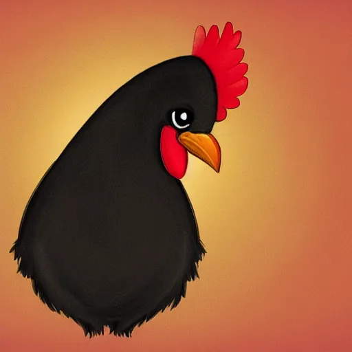 Image similar to cute black chicken pixiv