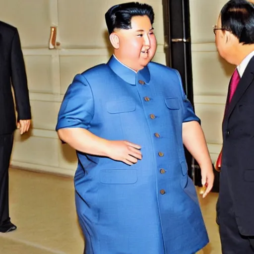 Prompt: korean dumpling juice rolling off of kim jun un