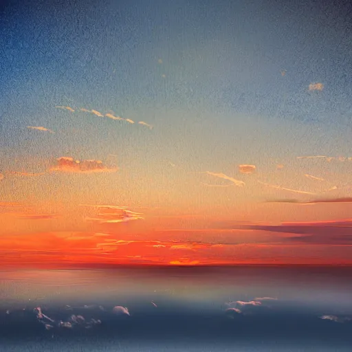 Image similar to a beautiful trail of small clouds across the sky fading in the horizon, beautiful, award - winning, digital art