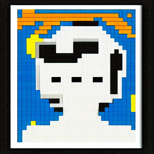 Image similar to pixel art of an astronaut