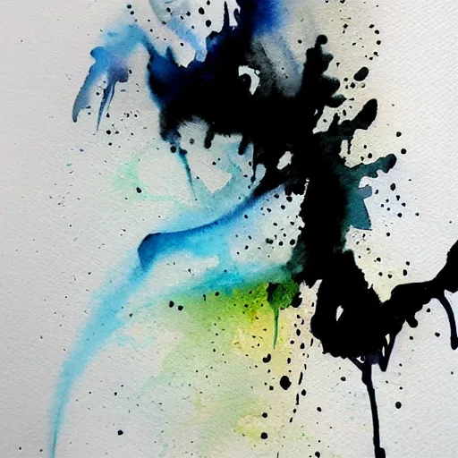 Image similar to aquarelle watercolor stain splash, black water paint