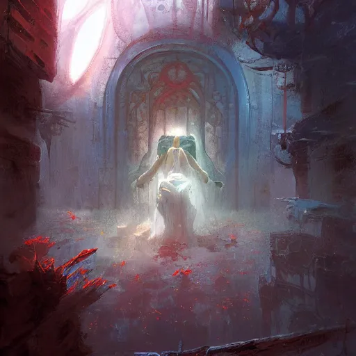 Image similar to a painting of morpheus the god of dreams by marc simonetti, high detail, trending on artstation