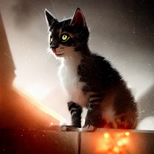 Image similar to a kitten vampire lord, dramatic lighting, cinematic, establishing shot, extremely high detail, foto realistic, cinematic lighting, post processed, concept art, high details, cinematic, 8k resolution, beautiful detailed, photorealistic, digital painting, artstation, concept art, smooth, sharp focus, artstation trending, octane render, unreal engine