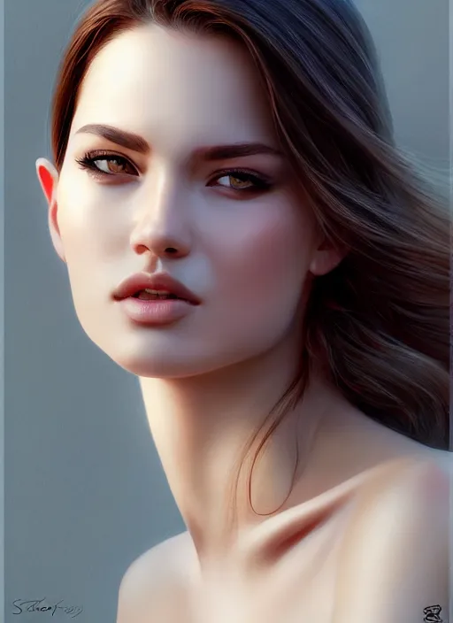 Image similar to photo of a gorgeous young woman in the style of stefan kostic, realistic, sharp focus, 8k high definition, insanely detailed, intricate, elegant, art by stanley lau and artgerm