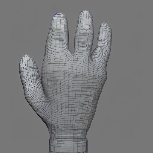 Image similar to hand, low - poly 3 d model, rendered in octane, ambient occlusion