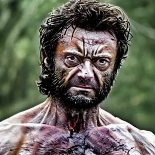 Image similar to wolverine in the walking dead 4 k detailed super realistic